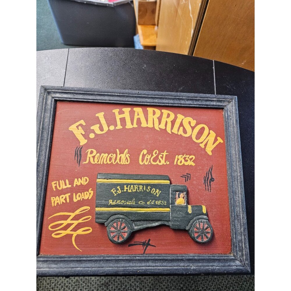 VINTAGE F.J HARRISON WOODEN FRAME ART WORK 13X11
